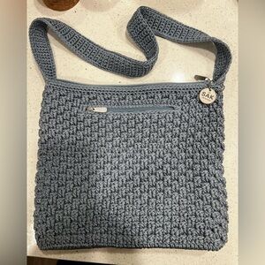 The Sak Gray Crochet Crossbody Bag